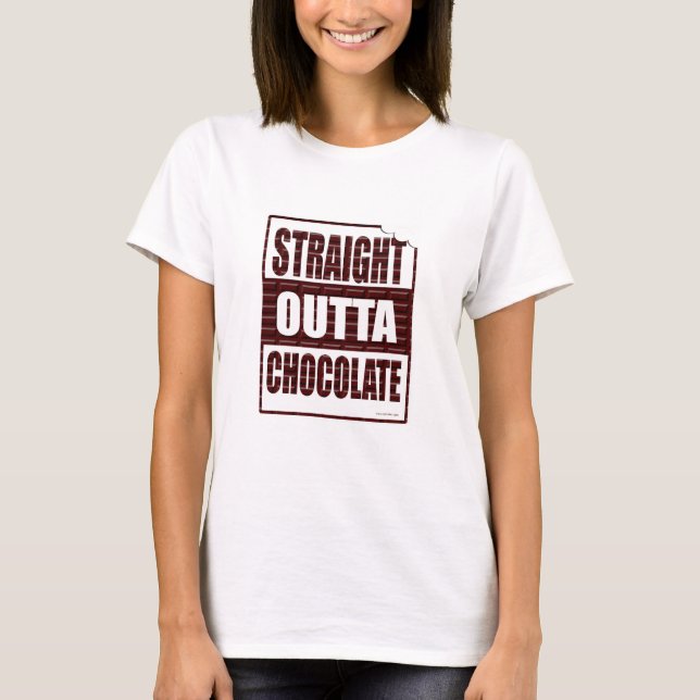 Straight Outta Chocolate Funny Parody Motto T-Shirt (Front)