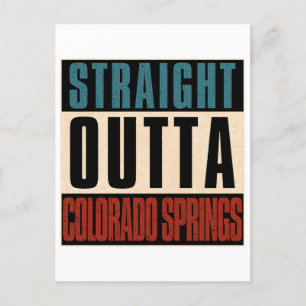 Straight Outta Colorado Springs Colorado CO Holiday Postcard