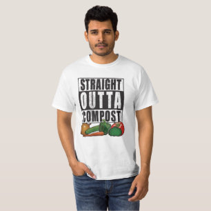 Straight Outta Compost Funny Gardening Tee Shirt