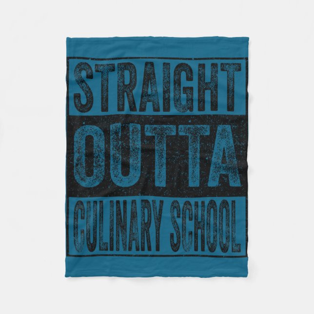 Straight outta culinary school class of 2026 fleece blanket (Front)