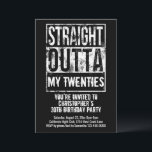 Straight Outta Custom 30th Birthday Party Invitation<br><div class="desc">Add your text and event or birthday party details to this 30th birthday party invitation card. Straight outta your birth year, age, fourties, thirties, fifties, etc. Or customise your city, state, profession, job, school or anything! What are you representing? Add your city, state or other pertinent information for a custom...</div>