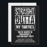 Straight Outta Custom 40th Birthday Party Invitation<br><div class="desc">Add your text and event or birthday party details to this 40th birthday party invitation card. Straight outta your birth year, age, fourties, thirties, fifties, etc. Or customise your city, state, profession, job, school or anything! What are you representing? Add your city, state or other pertinent information for a custom...</div>