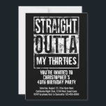 Straight Outta Custom 40th Birthday Party Invitation<br><div class="desc">Add your text and event or birthday party details to this 40th birthday party invitation card. Straight outta your birth year, age, fourties, thirties, fifties, etc. Or customise your city, state, profession, job, school or anything! What are you representing? Add your city, state or other pertinent information for a custom...</div>