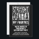 Straight Outta Custom Funny 50th Birthday Party Invitation<br><div class="desc">Add your text and event or birthday party details to this 50th birthday party invitation card. Straight outta your birth year, age, fourties, thirties, fifties, etc. Or customise your city, state, profession, job, school or anything! What are you representing? Add your city, state or other pertinent information for a custom...</div>