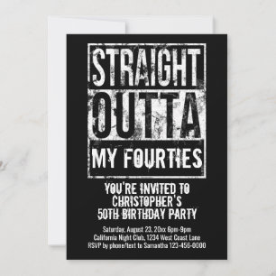 Straight Outta Custom Funny 50th Birthday Party Invitation