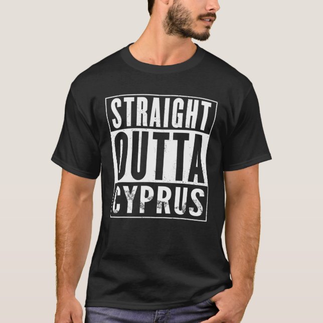 Straight Outta Cyprus Funny T-Shirt (Front)