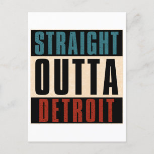 Straight Outta Detroit Michigan MI Holiday Postcard