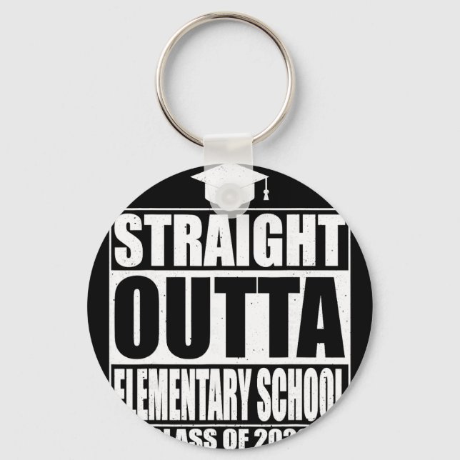 Straight Outta Elementary School Graduation 2026 G Key Ring (Front)