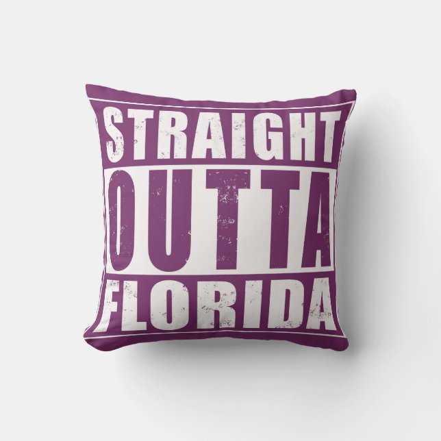 Straight Outta Florida Word Art Cushion (Front)