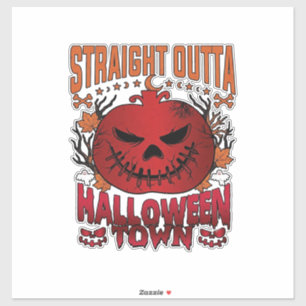 Straight Outta Halloween Town Red Pumpkin Ghosts L