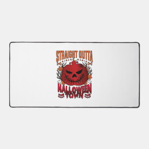 Straight Outta Halloween Town Red Pumpkin Ghosts L Desk Mat