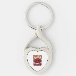 Straight Outta Halloween Town Red Pumpkin Ghosts L Key Ring