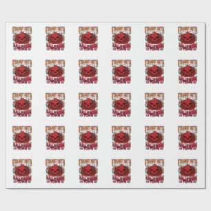 Straight Outta Halloween Town Red Pumpkin Ghosts L Wrapping Paper