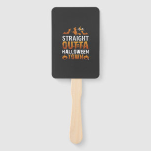Straight Outta Halloween Town Witch Moon Bats Pump Hand Fan
