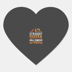 Straight Outta Halloween Town Witch Moon Bats Pump Heart Sticker