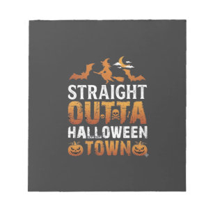 Straight Outta Halloween Town Witch Moon Bats Pump Notepad