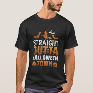 Straight Outta Halloween Town Witch Moon Bats Pump T-Shirt