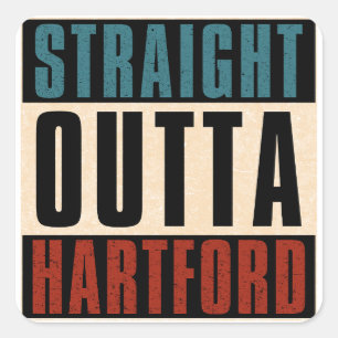 Straight Outta Hartford Connecticut CT Square Sticker