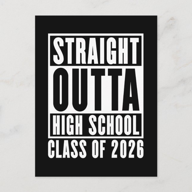 Straight Outta High School Class of 2026 Postcard (Front)