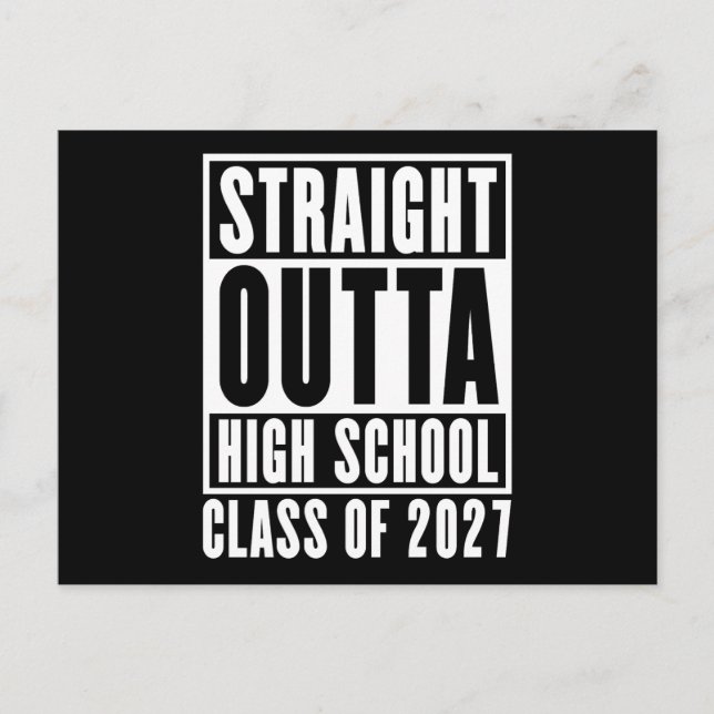 Straight Outta High School Class of 2027 Postcard (Front)