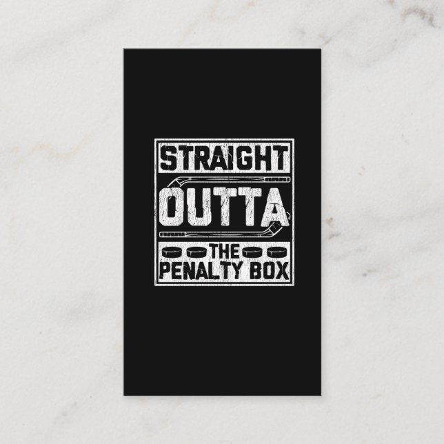 Straight Outta Ice Hockey Player Penalty Box Business Card (Front)