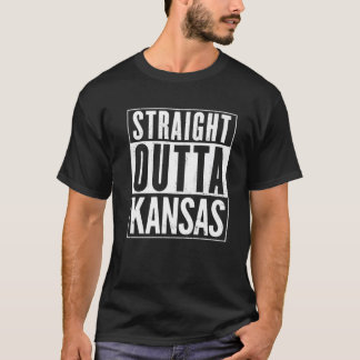Straight Outta Kansas Vintage Distress Funny T-Shirt