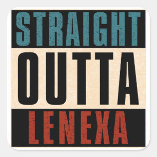 Straight Outta Lenexa Kansas KS Square Sticker