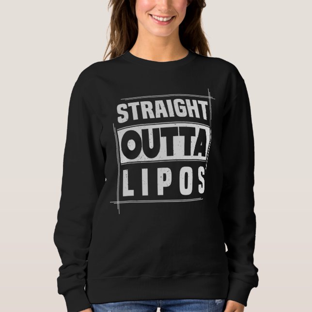 Straight Outta Lipos   Fpv Drone Racing Rc Pilot Sweatshirt (Front)