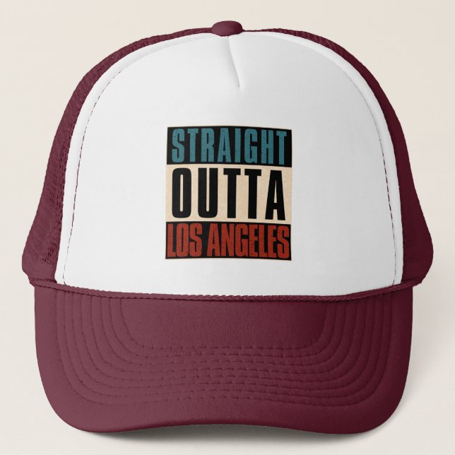 Straight Outta Los Angeles California CA USA Trucker Hat (Front)