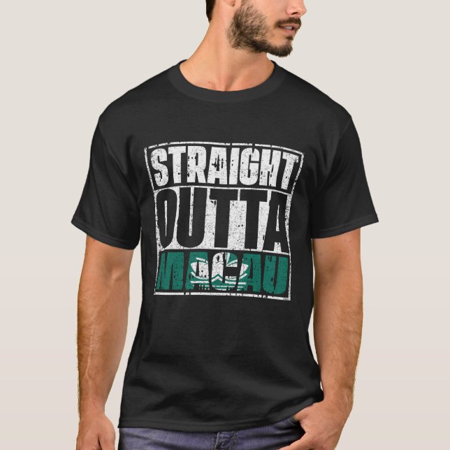 Straight Outta Macau Flag T-Shirt (Front)
