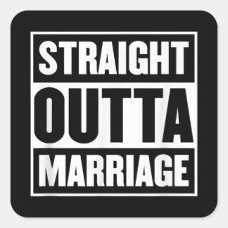 Straight Outta Marriage Funny Divorce Party Square Sticker