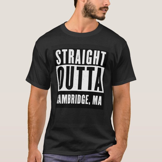 Straight Outta MASSACHUSETTS  CAMBRIDGE Home T-Shirt (Front)