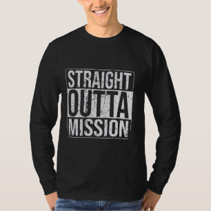 Straight Outta Mission Grunge Vintage Typography T-Shirt