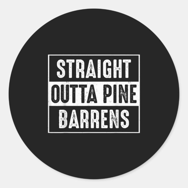 Straight Outta Ne Barrens New Jersey Devil Monster Classic Round Sticker (Front)