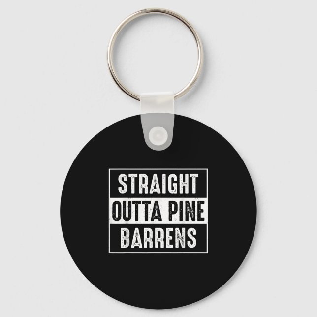 Straight Outta Ne Barrens New Jersey Devil Monster Key Ring (Front)