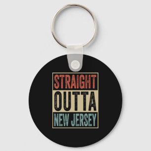 Straight Outta New Jersey Retro Funny Souvenir Jer Key Ring