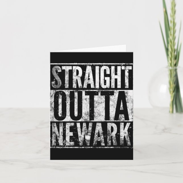 Straight Outta Newark New Jersey Distressed Effect Card (Front)