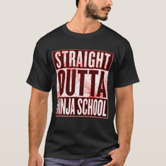 Straight Outta Ninja School Funny Graphic Tee