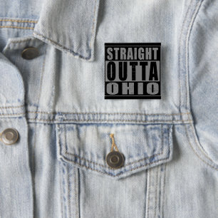 Straight Outta Ohio Word Art 15 Cm Square Badge