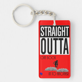 Straight Outta One Book Into Another - Red Key Ring