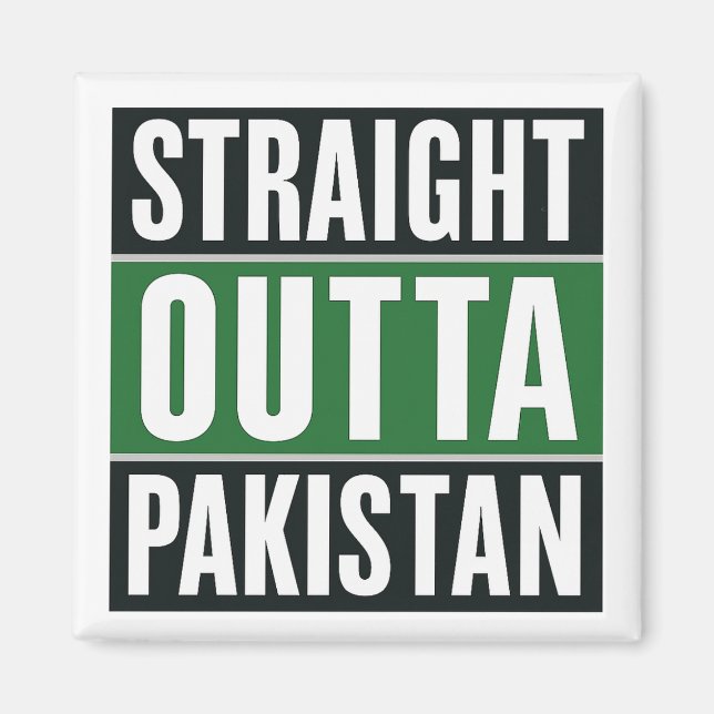 Straight Outta Pakistan Bold National Pride Design Magnet (Front)