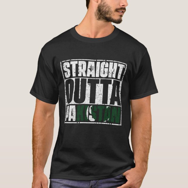 Straight Outta Pakistan Flag T-Shirt (Front)