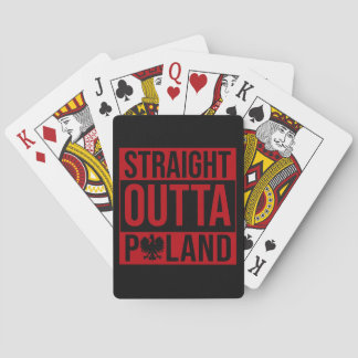 Straight Outta Poland Flag Red White Playing Cards