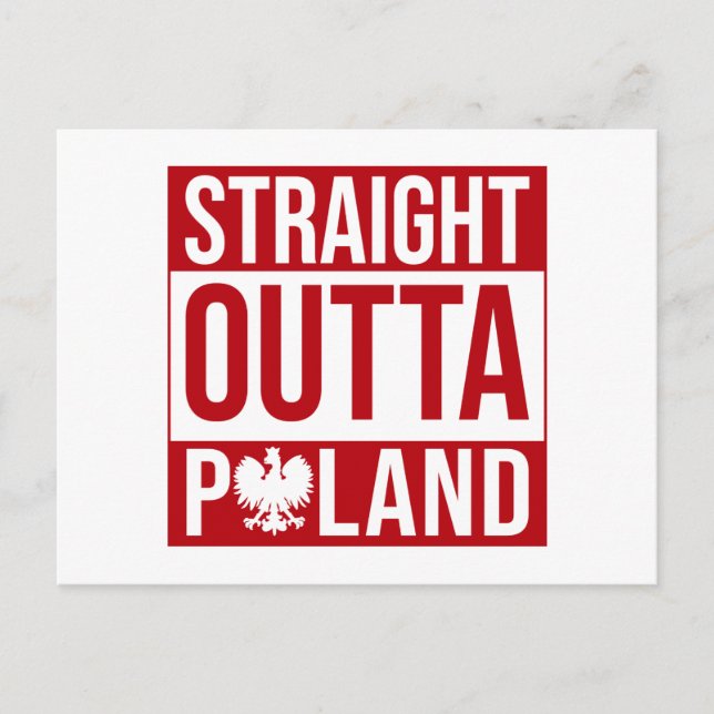 Straight Outta Poland Flag Red White Postcard (Front)