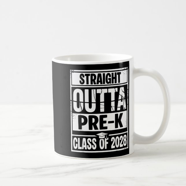 Straight outta pre-k graduation class of 2028 coffee mug (Right)