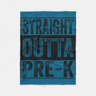 Straight outta pre-k school class of 2026 graduate fleece blanket