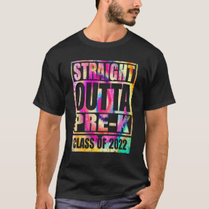 Straight Outta Pre K Tie Dye Preschool Graduation T-Shirt