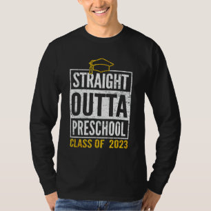 Straight Outta Preschool 2023 Cute Graduation Kids T-Shirt