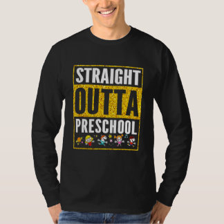 Straight Outta Preschool Cool Grad Heart Graduatio T-Shirt