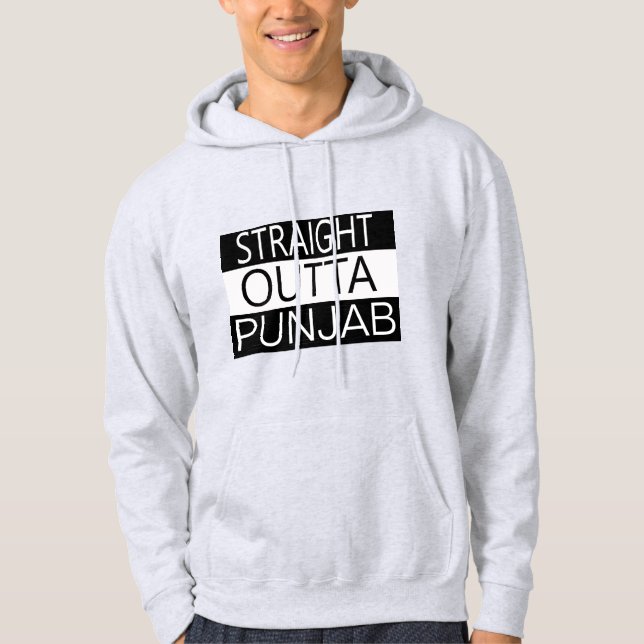 straight outta punjab india desi customize hoodie (Front)